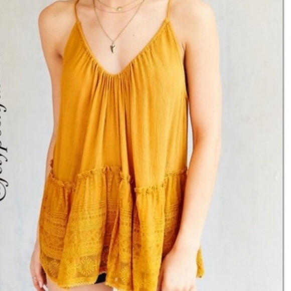 Anthropologie Staring At Stars Lace Trim Cami Tank Top - XS - Picture 1 of 11